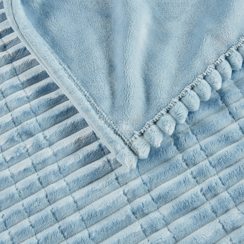 Couverture chauffante cordée en peluche, Grand, Bleu
