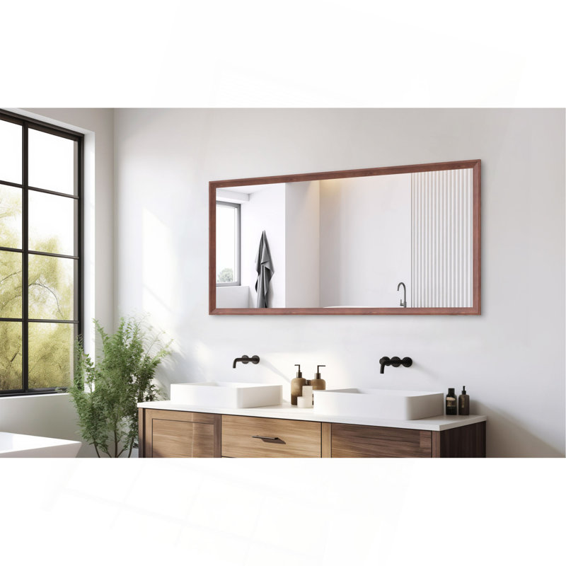 Oversized Modern Rectangle Bathroom Mirror With Frame Decorative Large Wall Mirrors For Bathroom Living Room Bedroom Vertical Or Horizontal Wall Mounted Mirror With Aluminum Frame