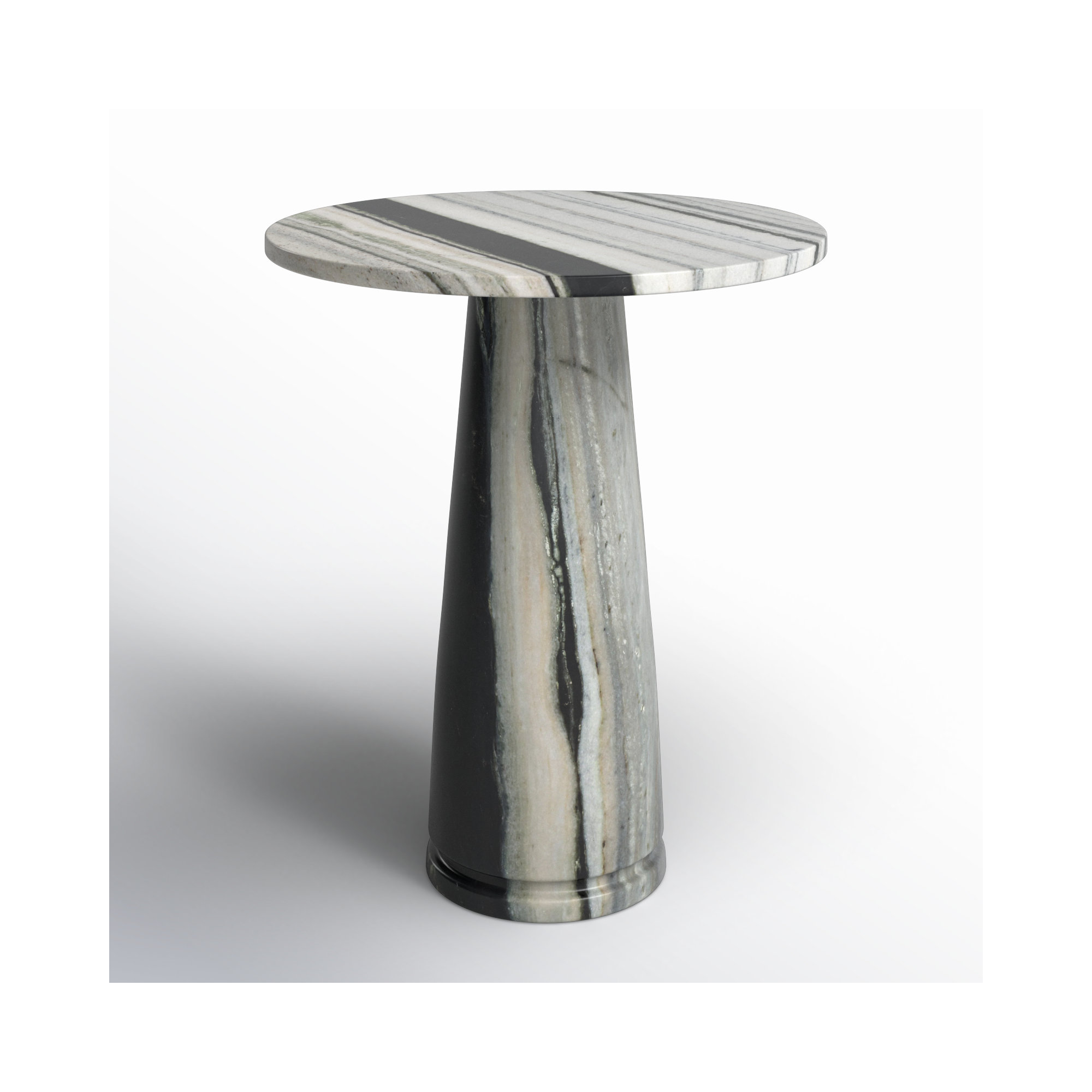 Daktari End Table, White/Black