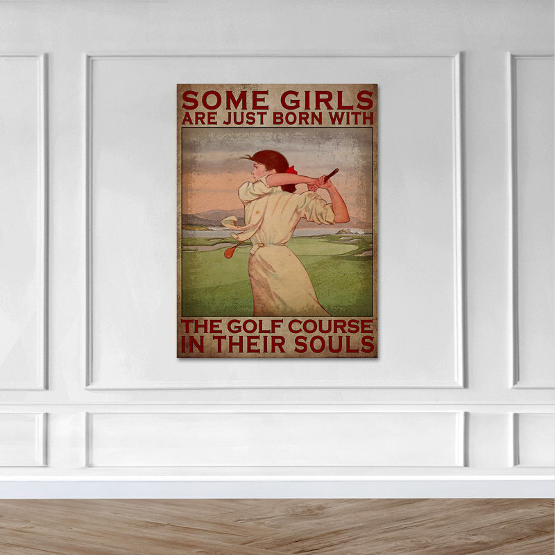 Une femme joue au golf - Some Girl Are Just Born With? - Rectangle 1 pièce, impression sur toile tendue