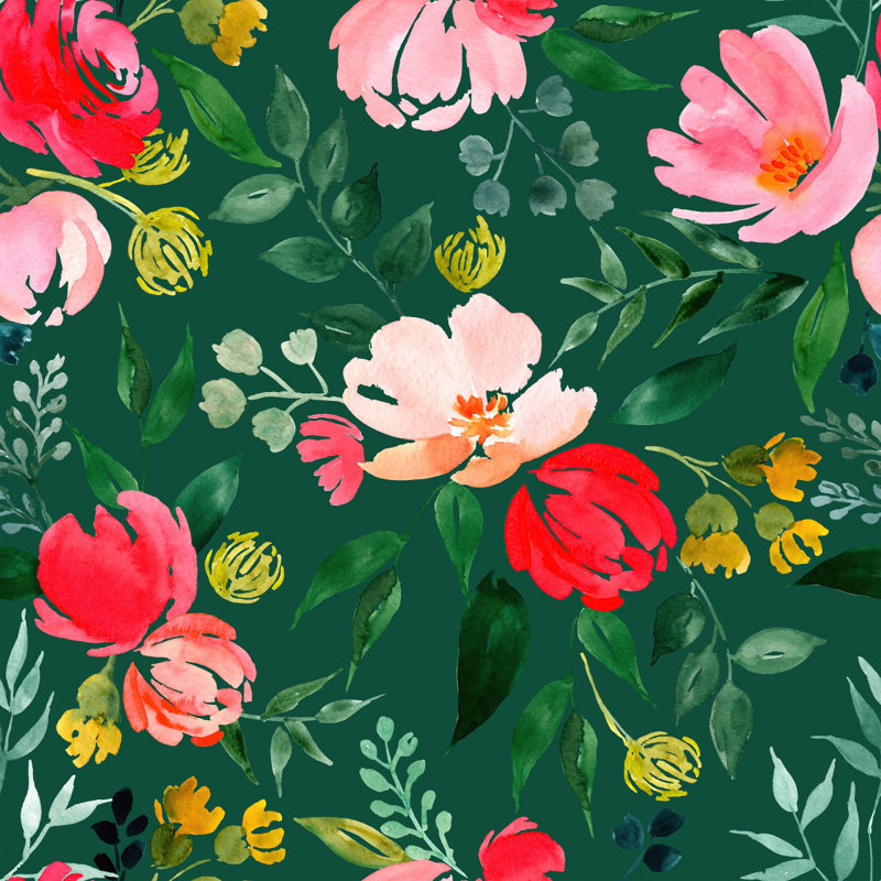Murale florale, L 8,33 pi x L 8,33 pi