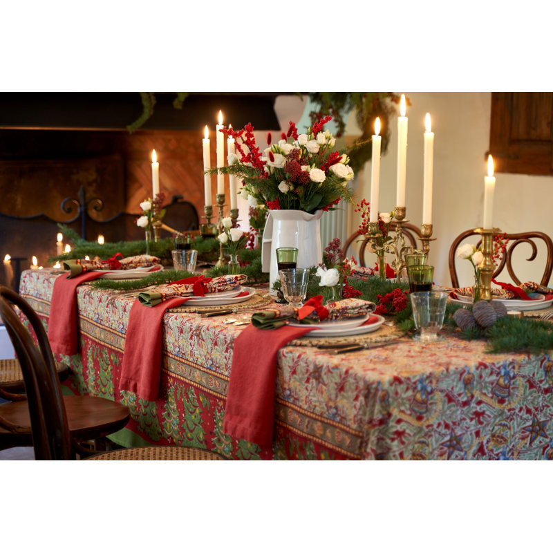 Noel Handmade Floral Tablecloth, 106" x 71"