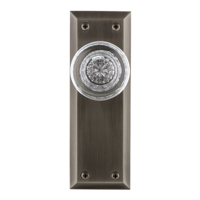 Grandeur Fifth Avenue Plate Privacy with Bordeaux Crystal Door Knob