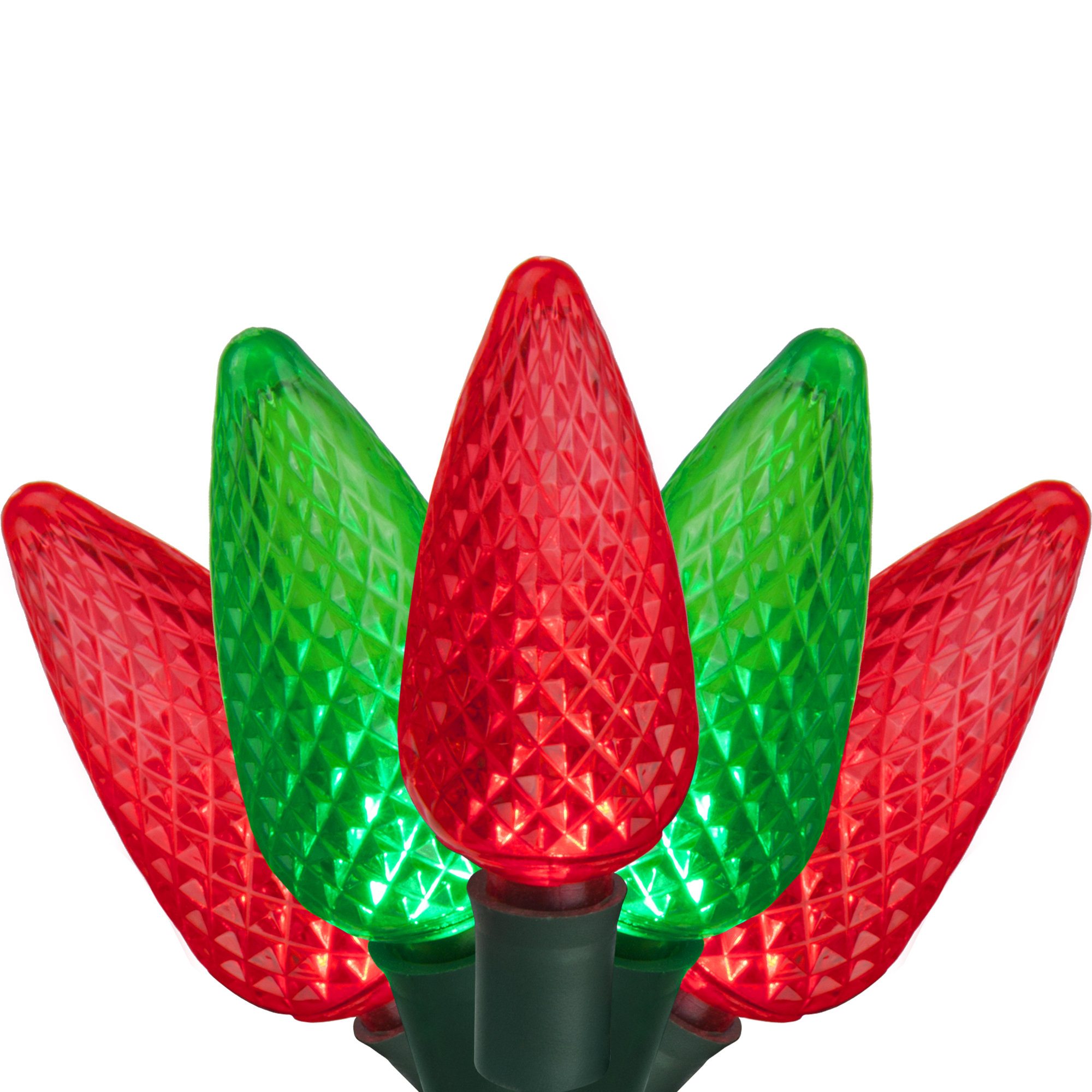 C9 LED Christmas String Light, Red/Green, 24, 16.3' L
