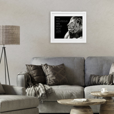 «The Righteous Bold As A Lion», reproduction encadrée sous verre, design par Shelley Lake