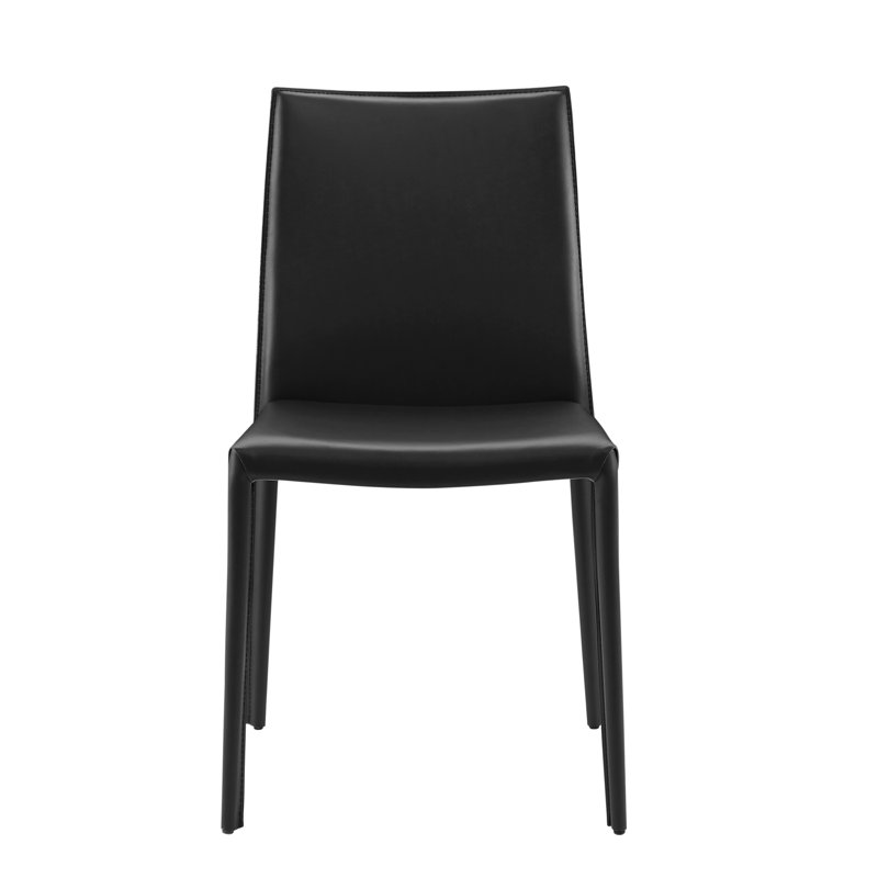 Chaise rembourrée en cuir Kurland Sperazza, Noir