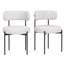 Ensemble de 4 chaises de salle à manger de style Mid-Century avec dossier incurvé et dossier arrondi avec pieds en métal Sherpa
