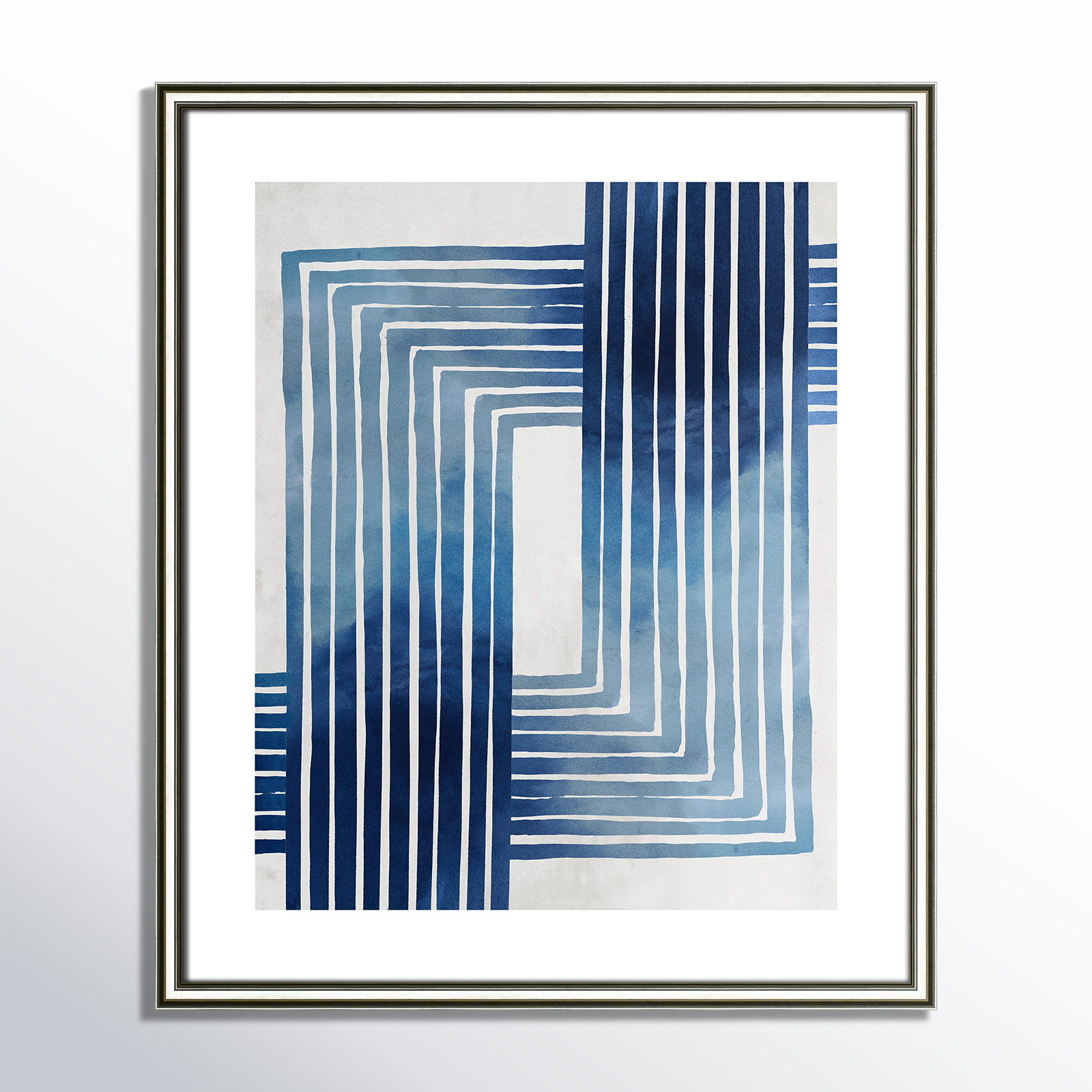 Lanny "In Unison" Painting by Eva Watts, Silver Framed Paper, 25.5" H x 21.5" W x 0.88" D