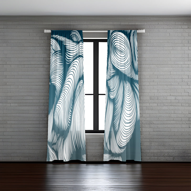 Paire de rideaux semi-transparents en polyester Annalies, L 40 po x L 52 po