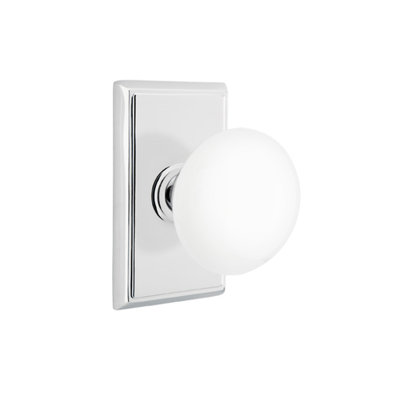 Passage Ice White Knob with Rectangular Rose