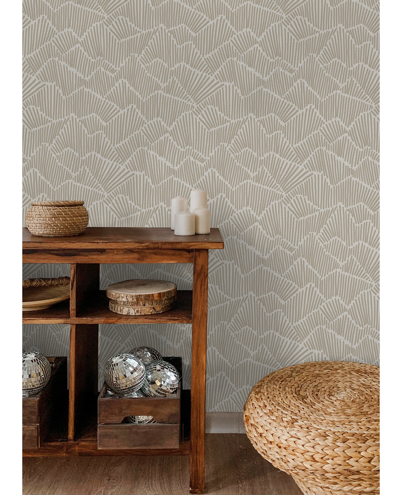 Adames Modern Peel & Stick Geometric Wallpaper, Beige