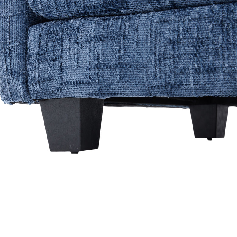 Canapé-lit modulaire de 112 po, chenille douce, éponge haute densité, amovible, double ports de charge surdimensionnés, tissu chenille, mousse à mémoire de forme résilience, poches latérales, mobile