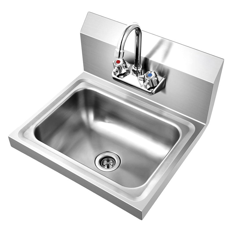 Évier mural en acier inoxydable 304 de qualité commerciale - 17 po x 15 po - Certifié NSF pour les restaurants et les cuisines | Idée de cadeau