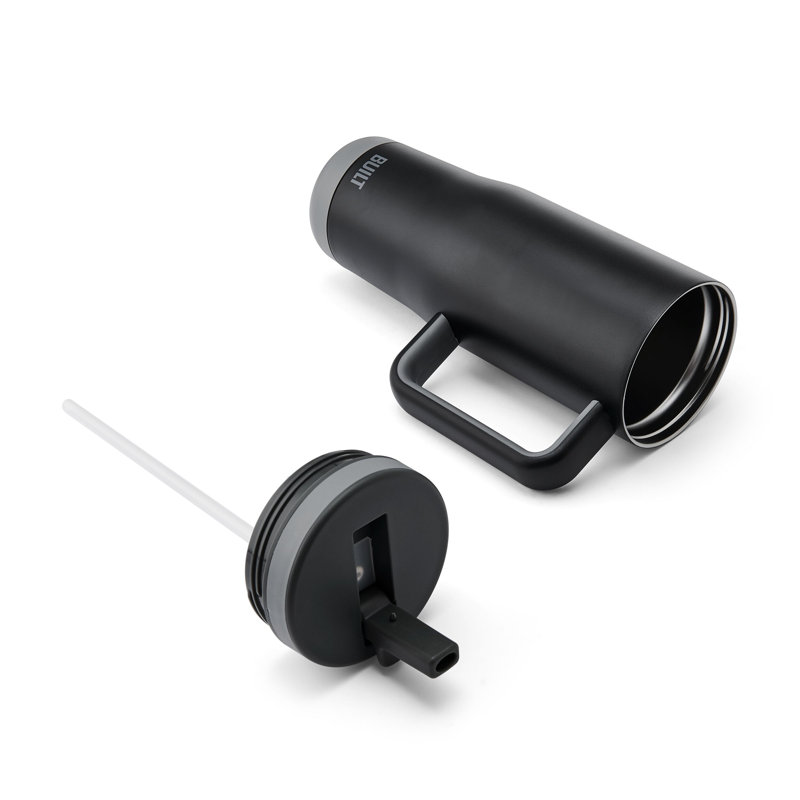 Gobelet cascade en acier inoxydable à double paroi 40 oz avec couvercle et paille rabattables, verre chaud ou froid, construit NY
