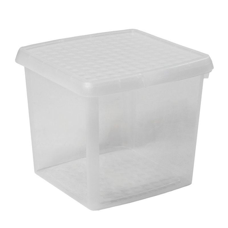 Wham Clip Square Plastic Storage Boxes with Secure Clip Lock Lids Clear/Clear/Clear