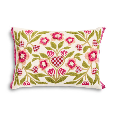 Check Hearts Lumbar Throw Pillow