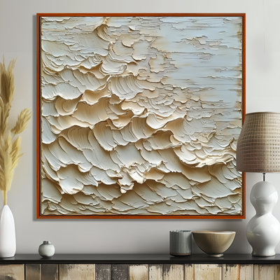 «Oberbeck», lumière ascendante des vagues de la crème I - art mural moderne transitionnel abstrait
