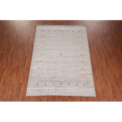 Tapis indien fait à la main de style tribal Gabbeh 7 x 10