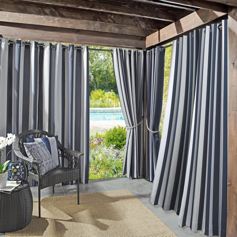 Rideau à œillets écoénergétique et isolant Cabana, Bleu