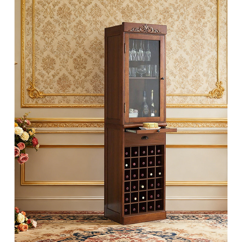 19.69" Brown Rectangular Solid Wood Wine Racks, Brown