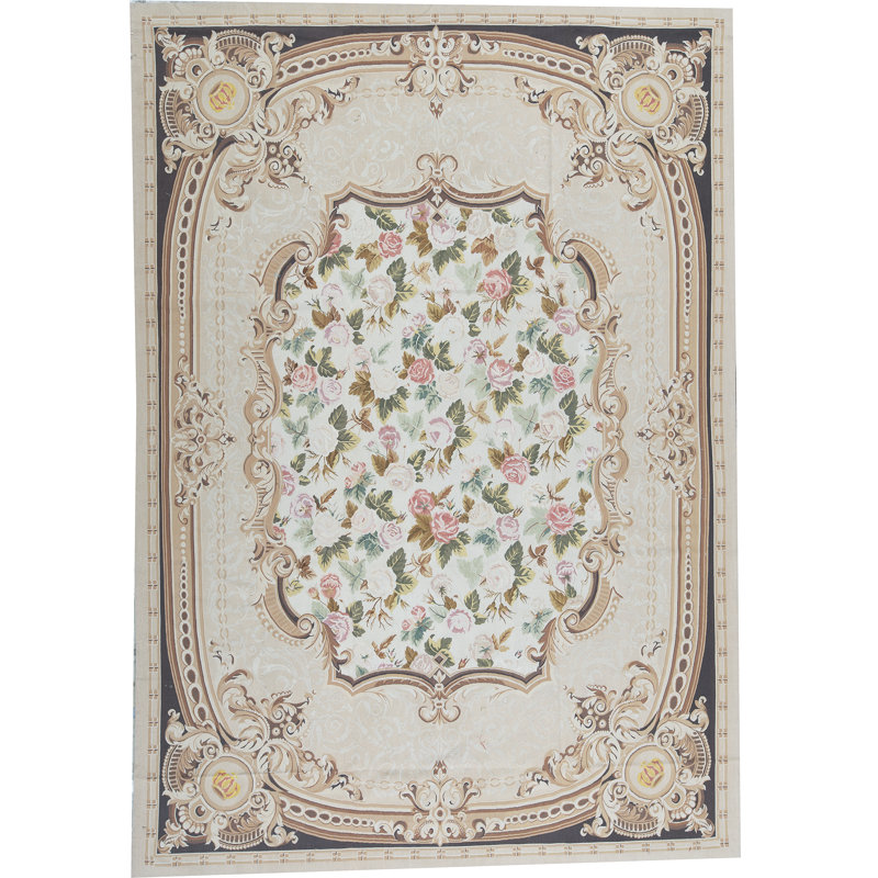 Hand-Knotted High-Quality Beige Area Rug