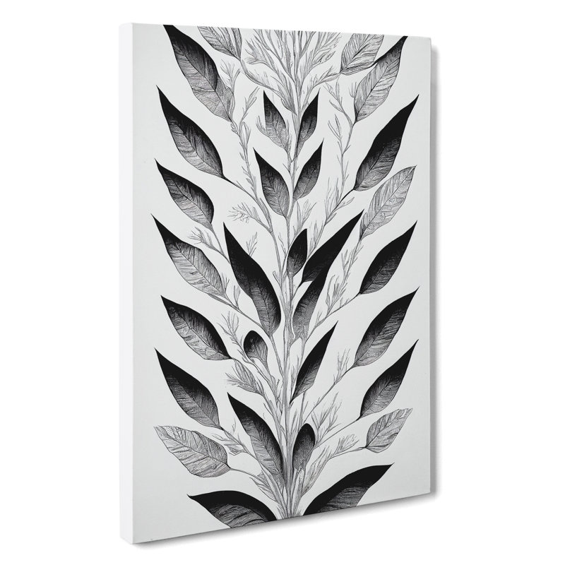 Leaves Pattern No.4 - Wrapped Canvas Print, 60cm H x 40cm W x 3cm D