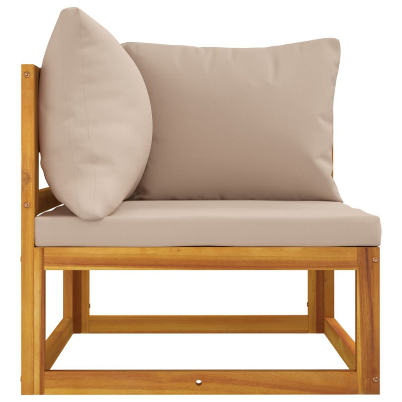 27.8'' Wide Square Wood Patio Sofa with Cushions, Gray
