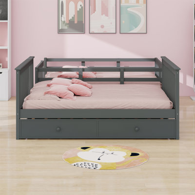 Bunk Bed With Trundle, Storage Stairway And Guard Rail