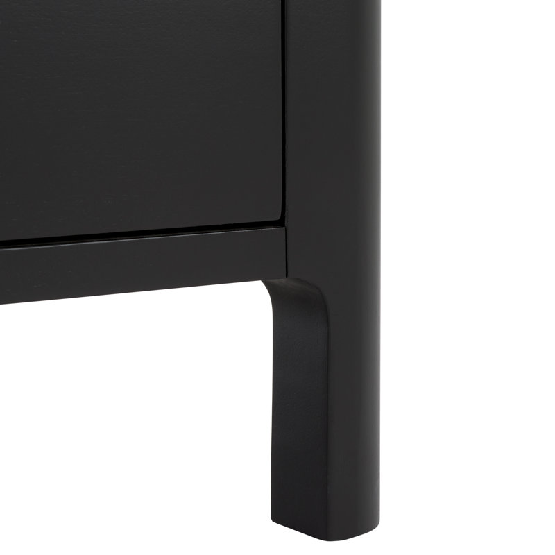 Abbiava 3 Drawer Wood Nightstand, Black