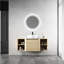 Meuble-lavabo mural de 48 po avec lavabo en céramique d'art, 2 espaces de rangement, fermeture en douceur, contreplaqué de qualité pour les charnières, qualité du matériau-1021347401
