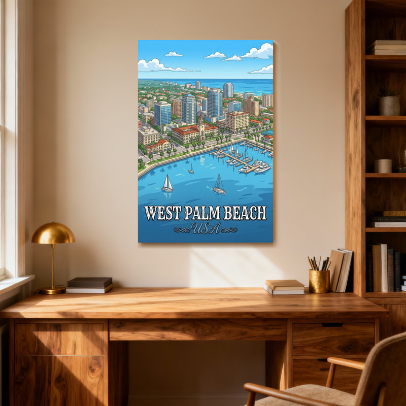 Scénario et paysages urbains West Palm Beach, H 18 po x l 12 po