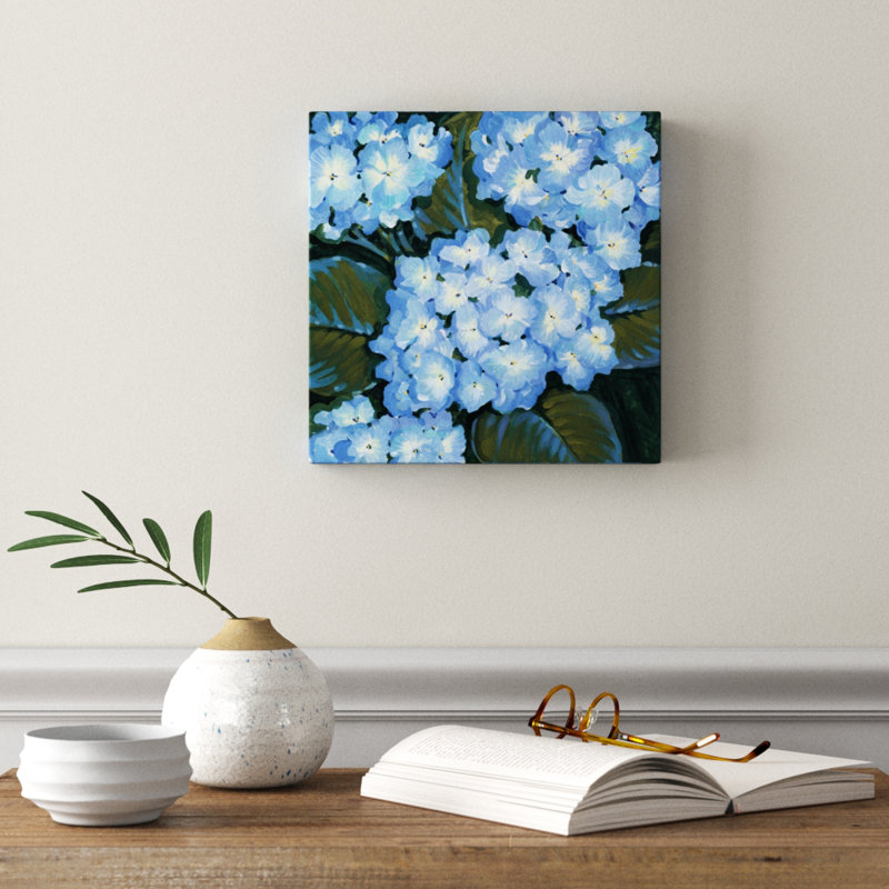 Blue Hydrangeas I by Tim O'Toole - Wrapped Canvas Painting, 30cm H x 30cm W