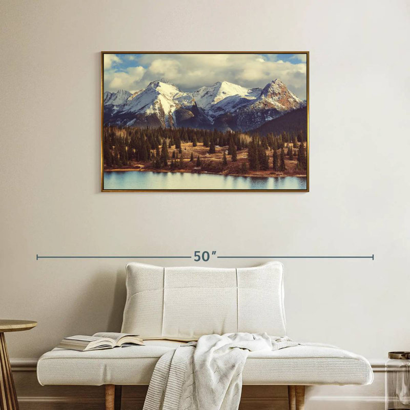 Montagnes Rocheuses du Colorado, Cadre flottant doré, 37 po x 25 po