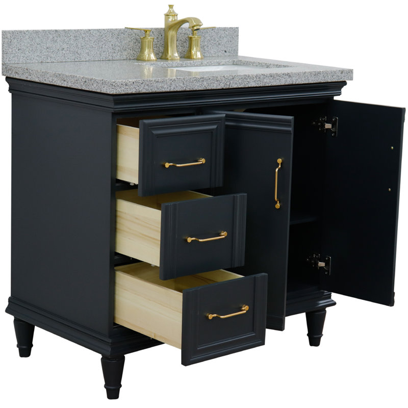 Ensemble de meuble-lavabo simple 37 po Livonia, Gris foncé