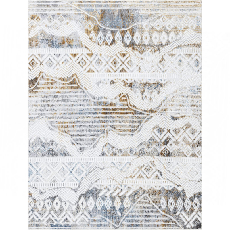 Tapis multicolore, Rectangle 7 pi 10 po x 9 pi 10 po
