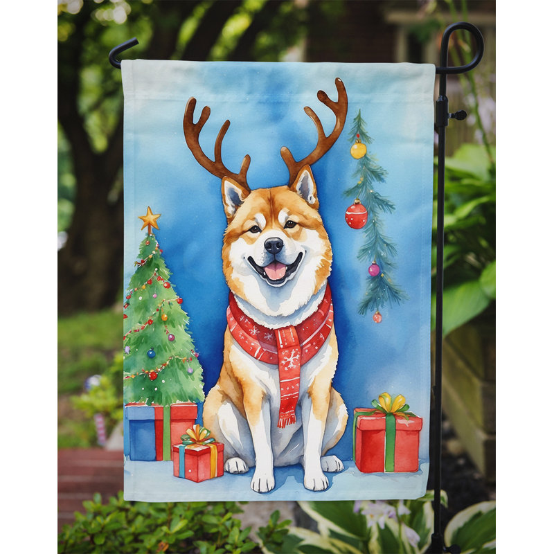 Drapeau de Noël renne de jardin, Akita