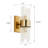2-light Modern Brass Sconce With Ribbed Glass Shades