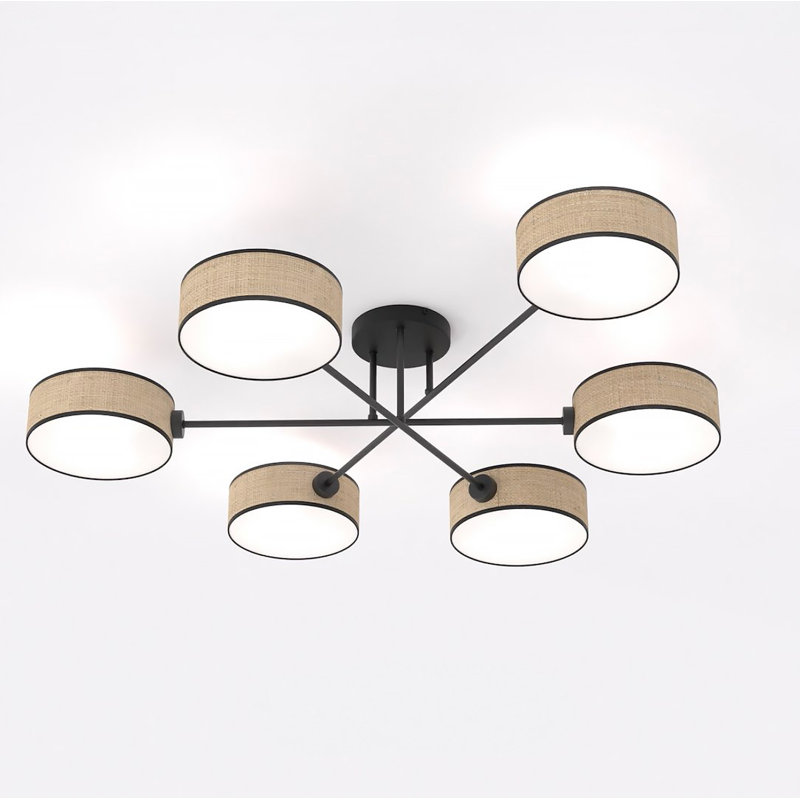 Spandrel Flush Mount, Brown, Rattan