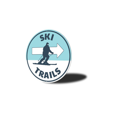 Ski Trails Circle Aluminum Sign