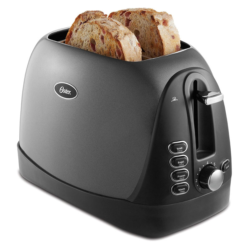 Oster 2-Slice Extra Wide Slot Stainless Steel Toaster with Advanced Toast Technology in Metallic Grey