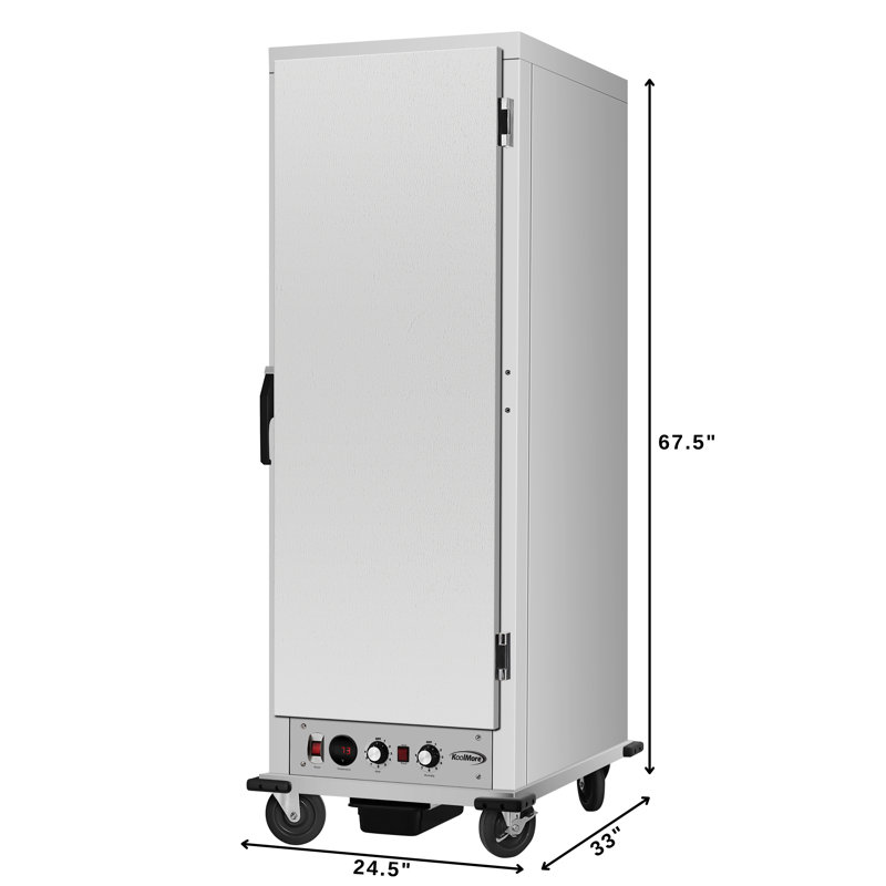 33 in. Commercial Insulated Heated Holding/Proofing Cabinet with 36-Pan Capacity and Solid Door in Silver (KM-CHP36-SISS)