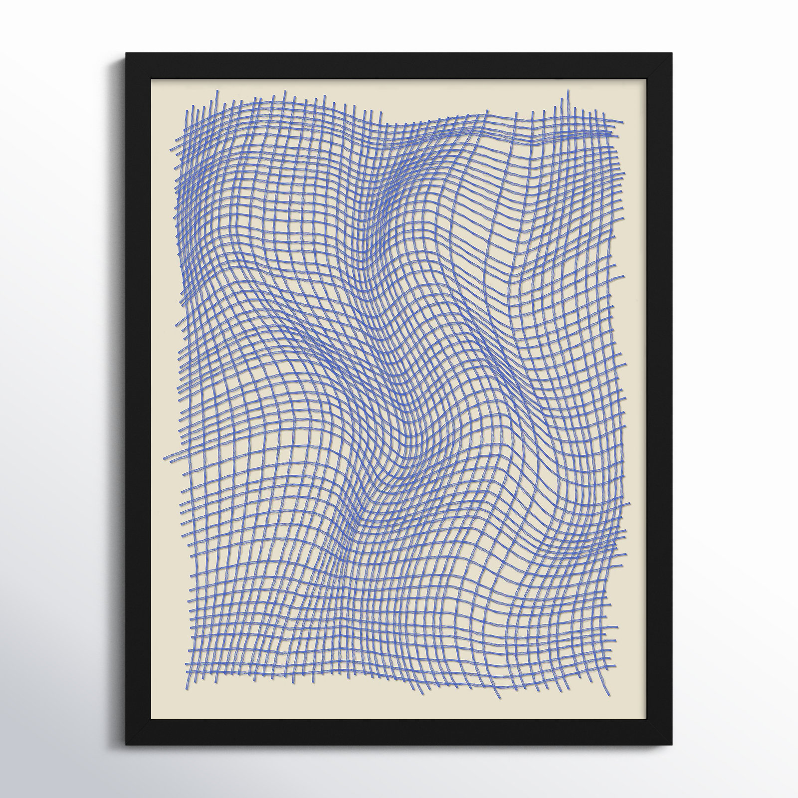 Netting 3 Print by Jacques Pilon, Black Single Structure Framed Paper, 38" H x 30" W x 1.25" D