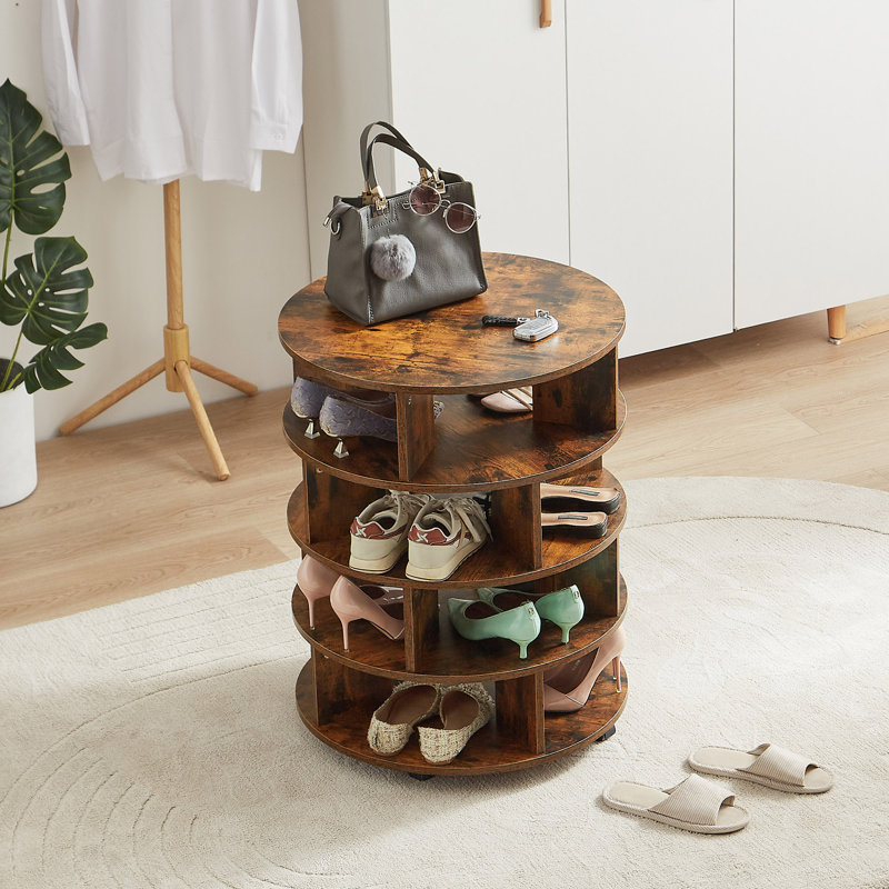Commode d'appoint ronde en bois massif Rosalyn