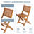3-piece Acacia Wood Bistro Set, Wooden Folding Patio Furniture For Garden Backyard Balcony Porch W/ 1 Coffee Table And 2 Foldable Chairs-1909247412
