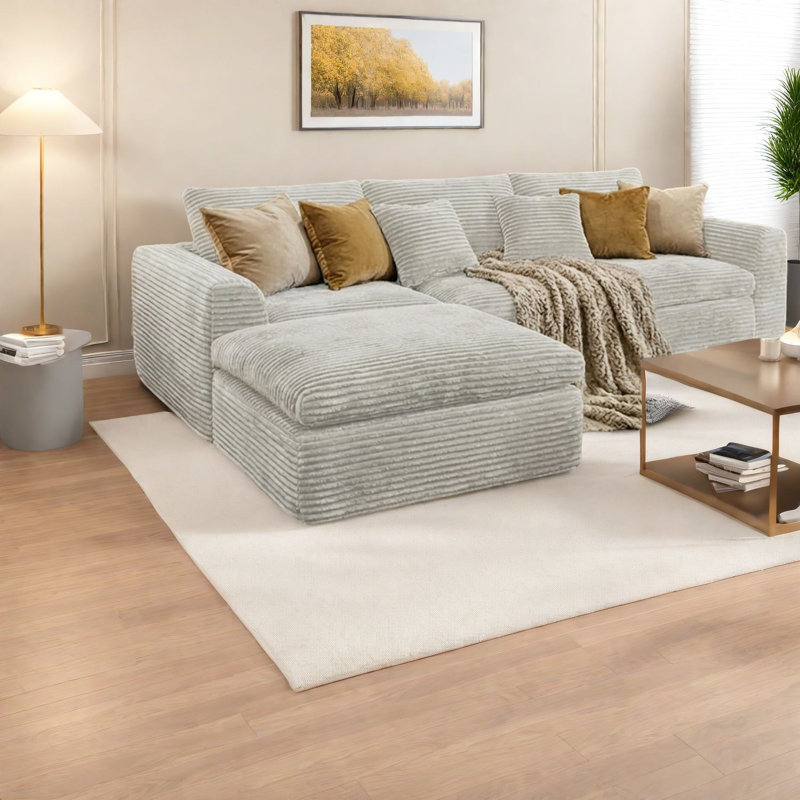 Canapé en velours côtelé multifonctionnel confortable avec une disposition réglable pour la vie moderne