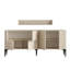 Console moderne avec tablette murale, couleur travertin, 70,9 x 21,7 x 15,7 pouces | 100% panneau de particules enduit de mélamine, épaisseur: 0,7 pouce | Comprend de nombreuses tablettes, une conception murale, parfaite pour la décoration du salon et du vestibule-2023413835
