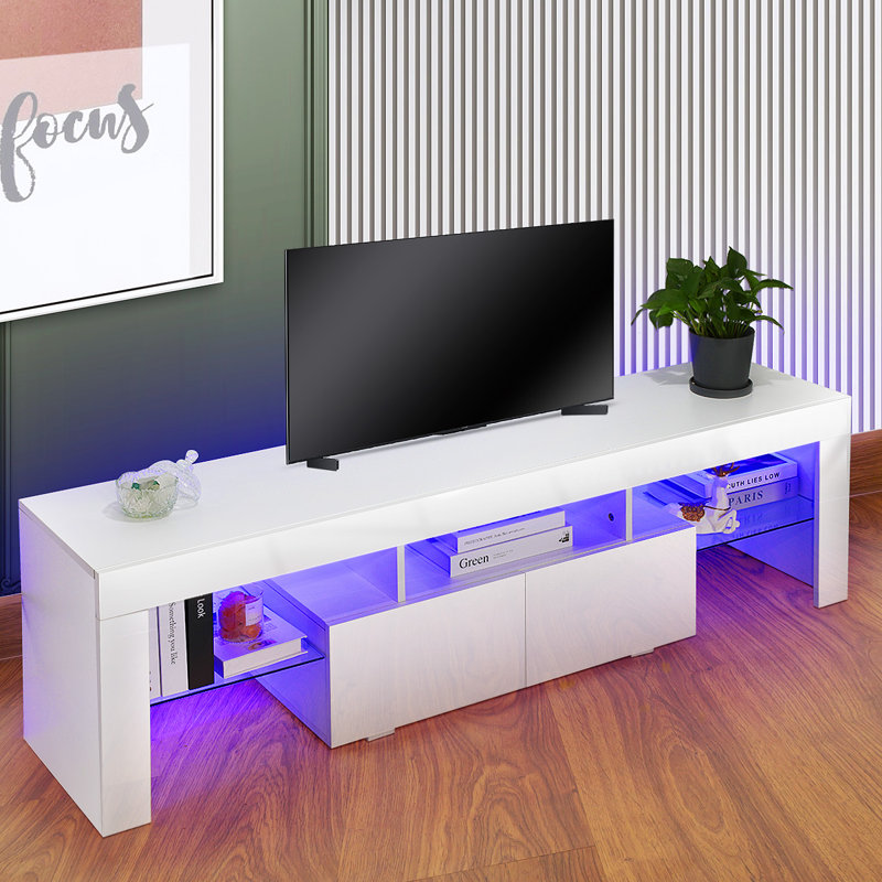 Unfinished TV Stand for TVs up to 65" with Fireplace Included