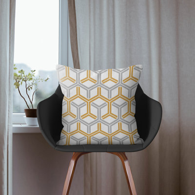 Geometric Feather Throw Pillow