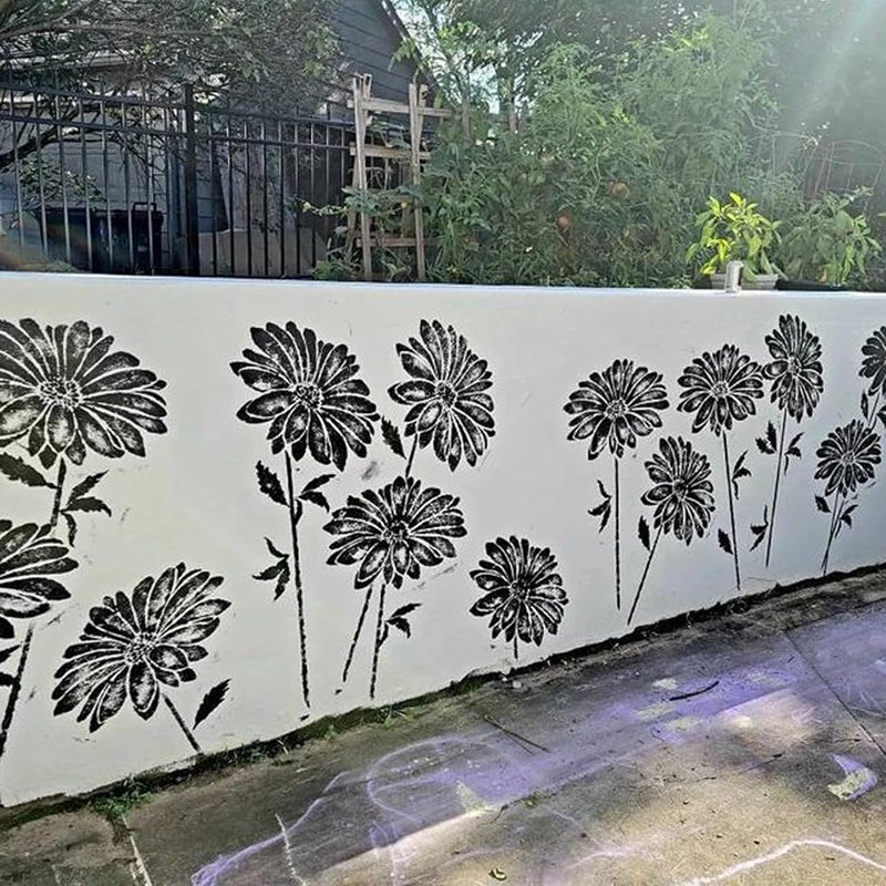 Lark Manor™ Large Flower Stencils Painting On Wood Reusable Floral Wall ...