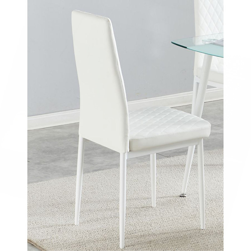 Table de salle à manger blanche, 5 pièces: table, 4 chaises